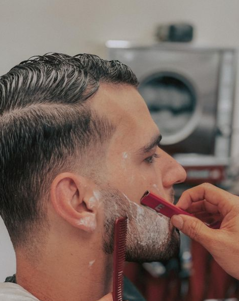 man getting shaved